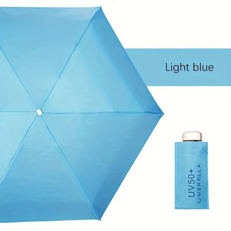 Ultra light mini women's 50 fold sun umbrella, sun protection and UV protection dual-purpose umbrella, sun umbrella pocket capsu